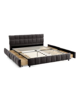 Queen Size Upholstered Bed with Storage Drawer