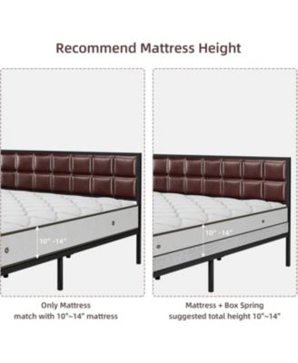 + Size (Queen/King/Twin) + Metal + Headboard & Footboard + Platform Bed Frame