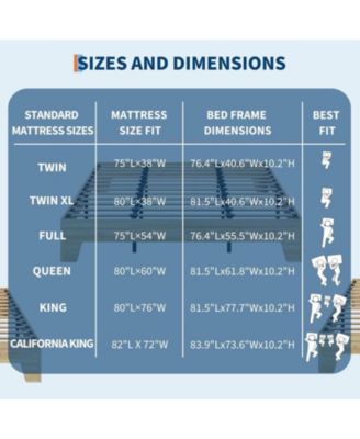 Queen Platform Bed Frame with Underbed Storage 10.24" Clearance Wood & Metal Slats No Headboard No Box Spring Gold