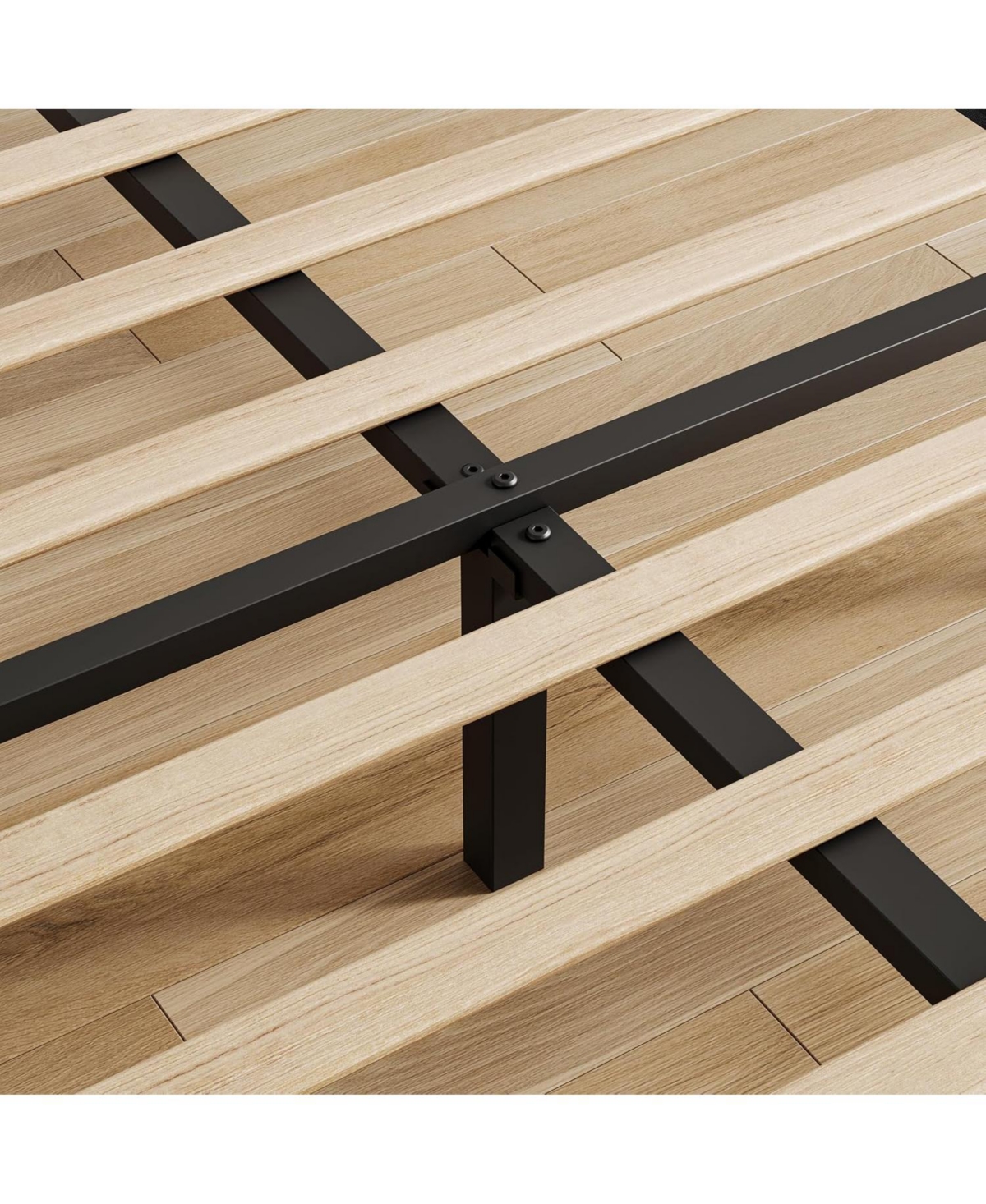 gaomon Twin Bed Frame with Adjustable Linen Upholstered Headboard Strong Wooden Slats No Box Spring Needed Easy Assembly