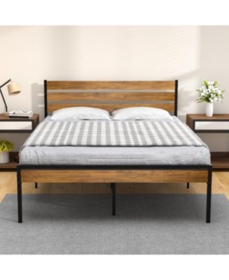 Easy Assembly Full Size Space-Saving for Living Room or Guest Room Platform Bed Frame