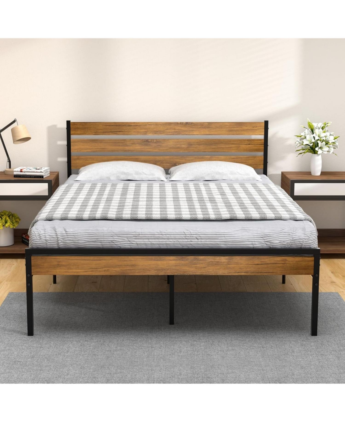 gaomon Easy Assembly Full Size Space-Saving for Living Room or Guest Room Platform Bed Frame