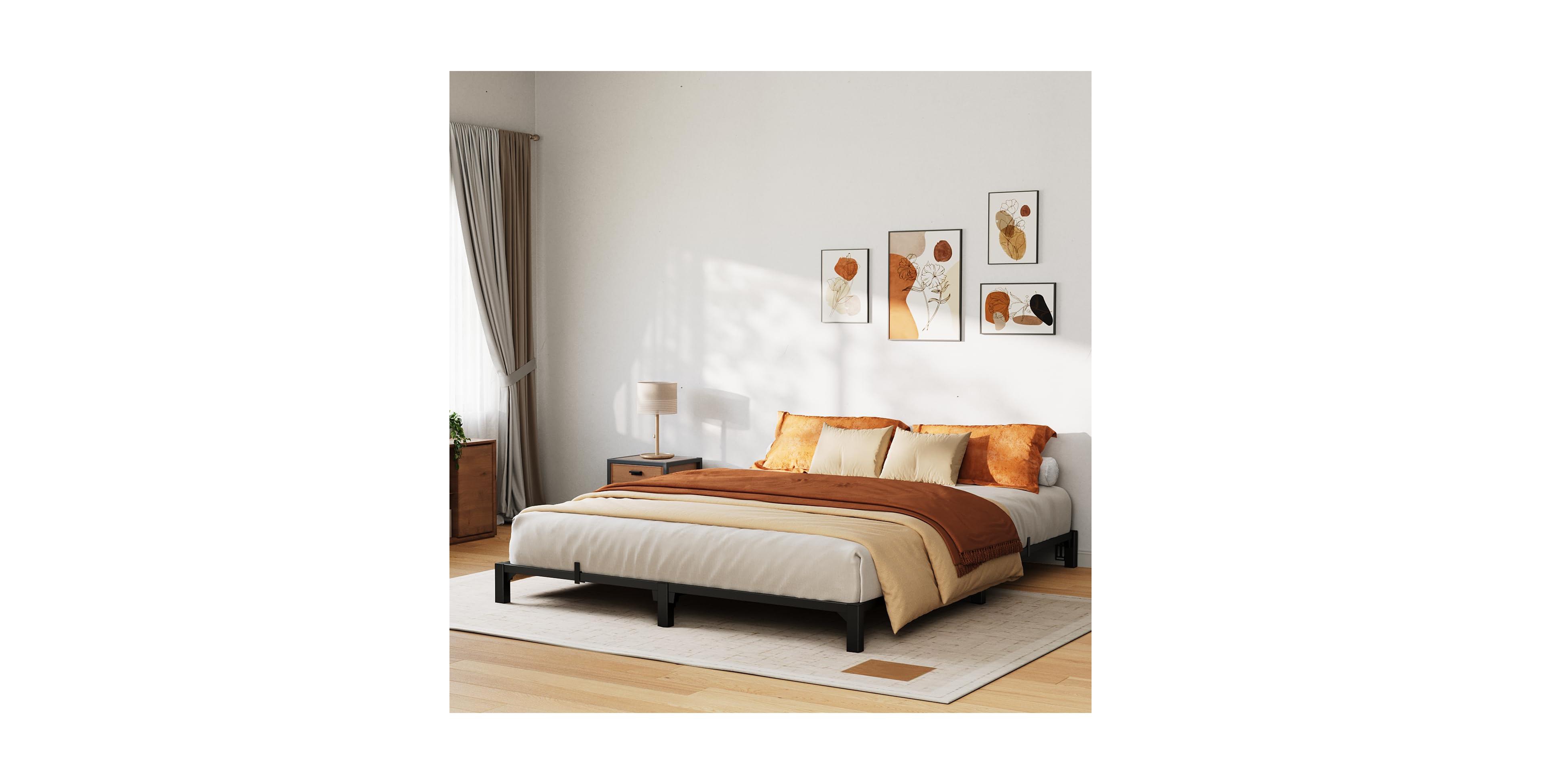 gaomon 6 Inch Queen Bed Frame, Heavy Duty Metal Platform Bed Frame with Durable Iron Slat Support and Legs
