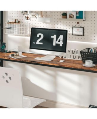 Twin Loft Bed with Desk, Power Outlet & LED Lighting, Space-Saving Design, Black