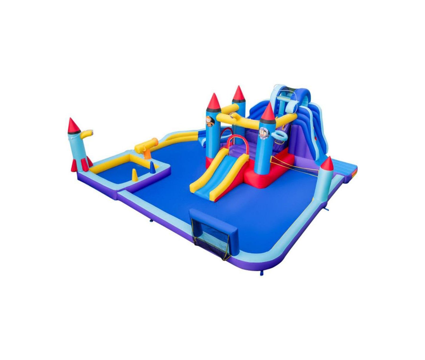 Детская игрушка HONGGE Rocket Inflatable Water Slide Park with 950W Blower, цвет: Синий — фото 2