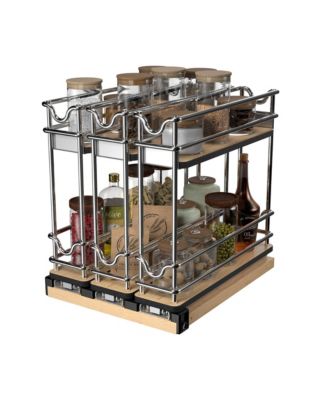 9" Pullout Organizer for Cabinets, 2 Tier Upright Shelf, 5WU2-3N1-1