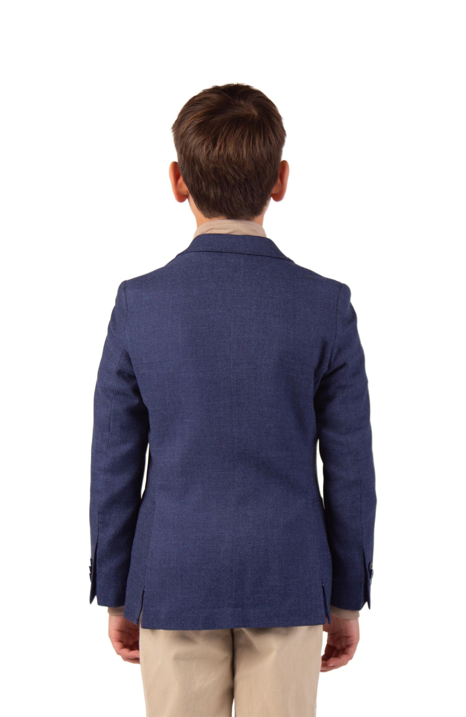 Big Boys Solid Slub Textured Sportcoat