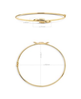 Love Knot Bangle Bracelet in 14K Gold, Fits Small to Medium Wrist, Approx. 3.1 grams.