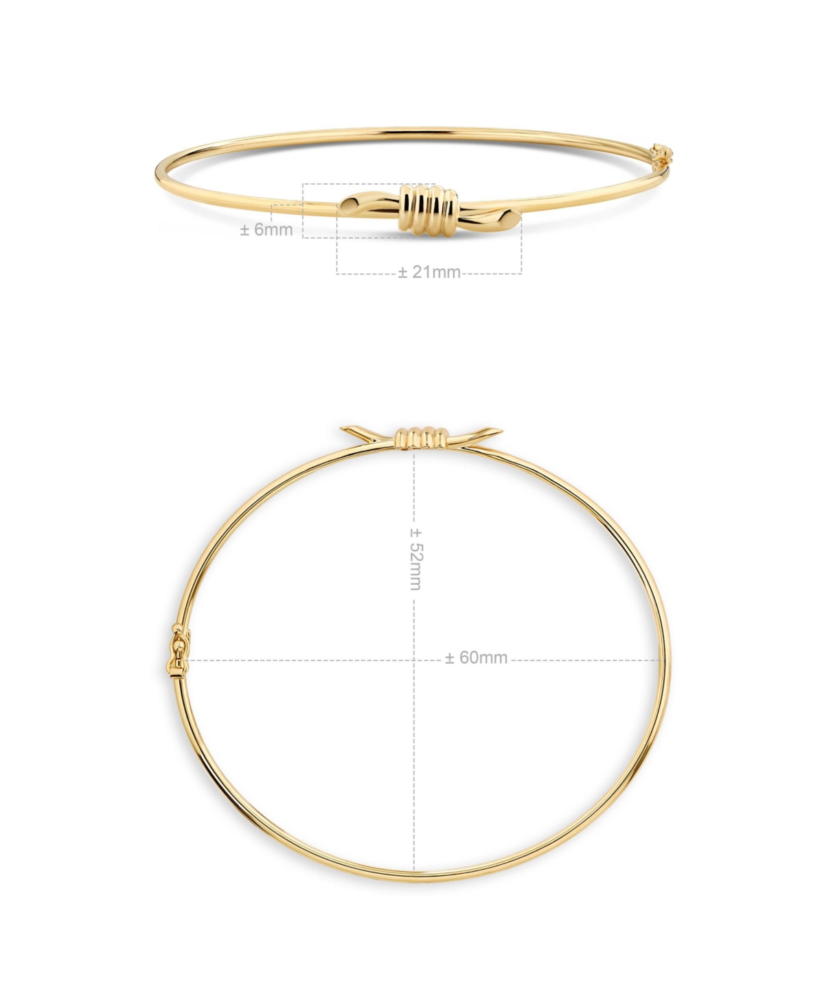 Devata Love Knot Bangle Bracelet in 14K Gold, Fits Small to Medium Wrist, Approx. 3.1 grams.