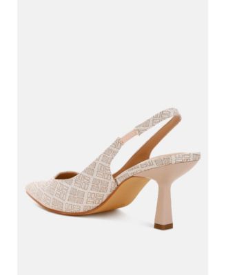 Womens Faina Pointed Toe Kitten Heel Pumps