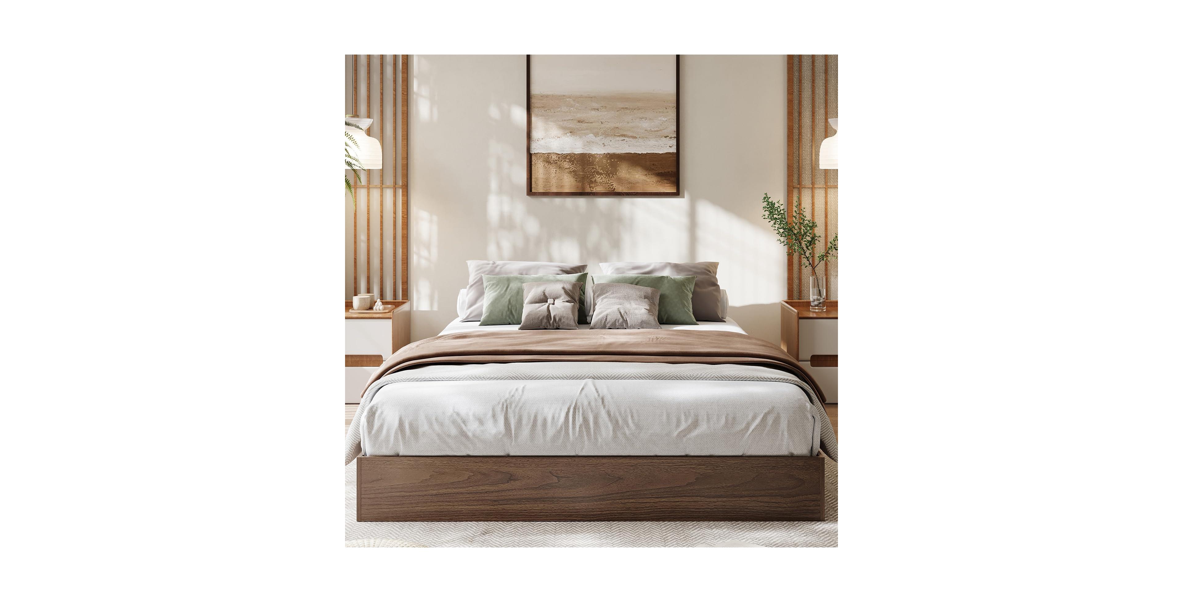 gaomon King Size Wood Platform Bed Frame,Wooden Bed Frame Without Headboard