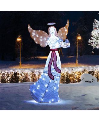 5 FT Lighted Angel with Harp LED Lights Halo Zip Ties & Ground Stakes Christmas