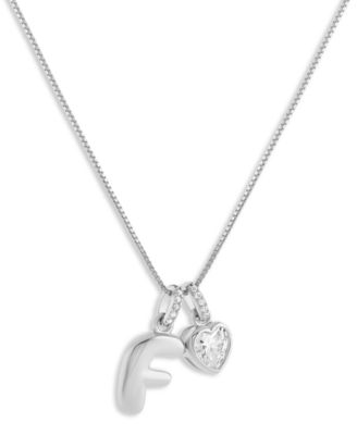 Sterling Silver Initial Charm Necklace in Holiday Ornament, Macy's Exclusive