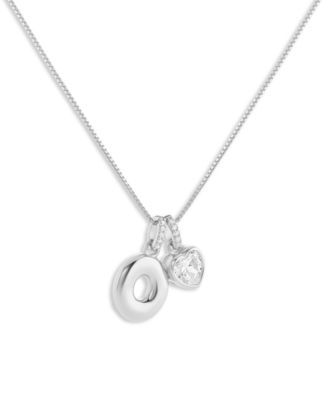 Sterling Silver Initial Charm Necklace in Holiday Ornament, Macy's Exclusive