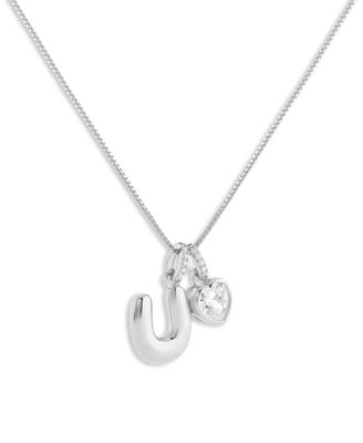 Sterling Silver Initial Charm Necklace in Holiday Ornament, Macy's Exclusive