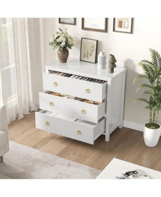 3-Drawer Boho Rattan Dresser, Tall Modern Chest for Bedroom, Closet, Living Room, Nursery, Large Storage Cabinet