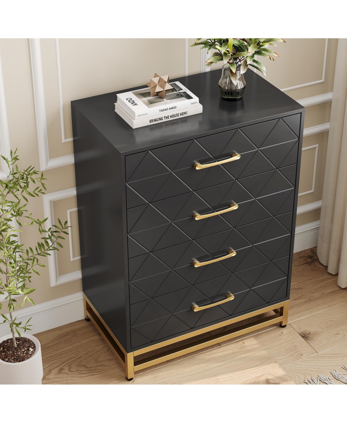 gaomon 4 Drawer Dresser for Bedroom, Modern Chest of Drawers Storage Organizer