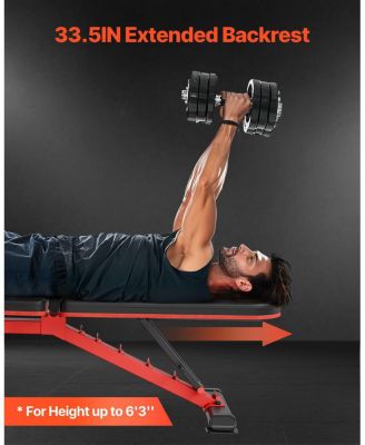 Weight Bench, 1200 lb Heavy-Duty Adjustable Bench Press with Folding Design for Home Gym Strength Training