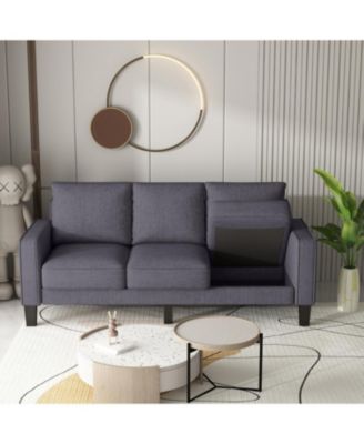 Modern Living Room Furniture Sofa In Dark Fabric