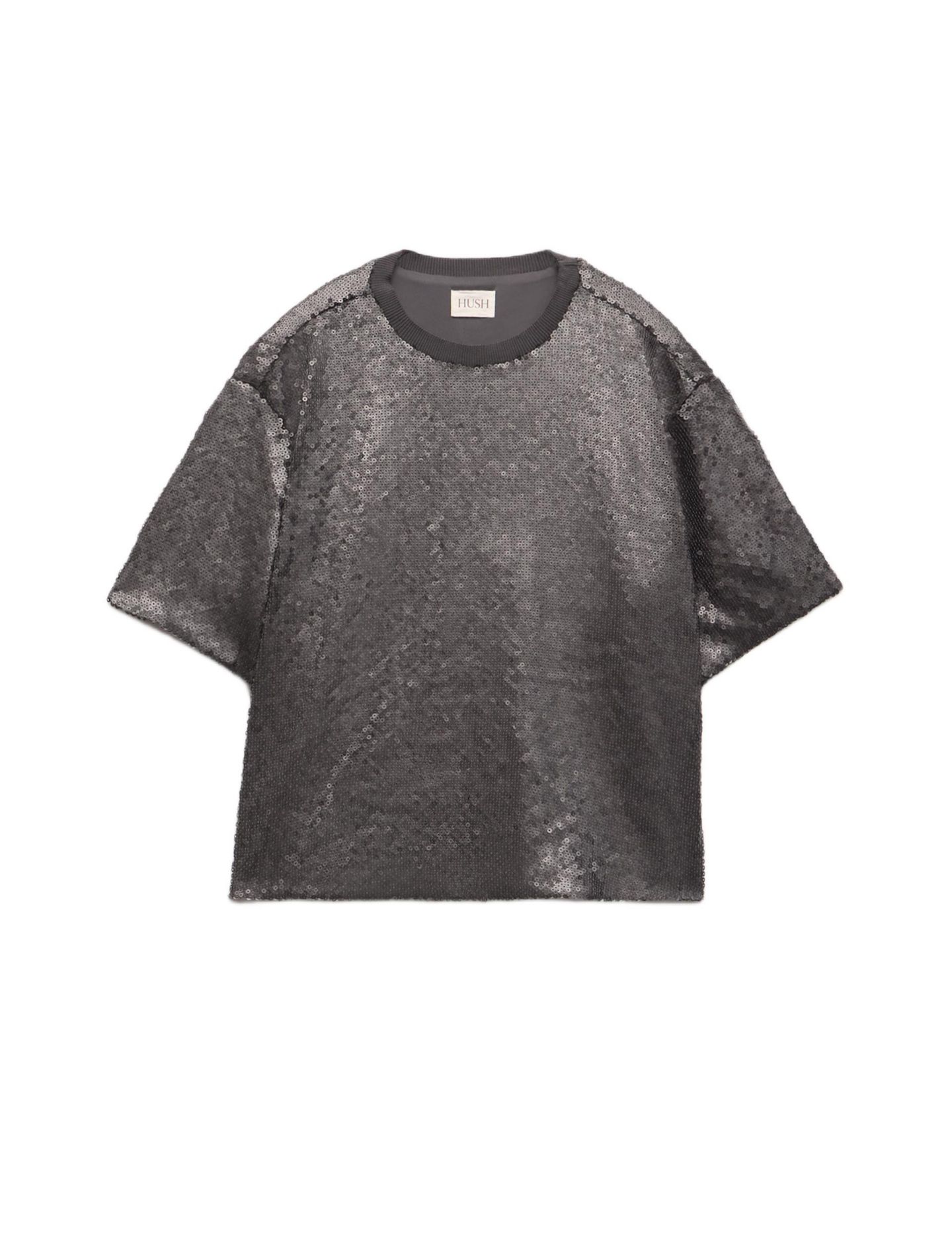 Женская футболка Hush Holly Matte Sequin, цвет: Графитовый металлик серый — фото 2