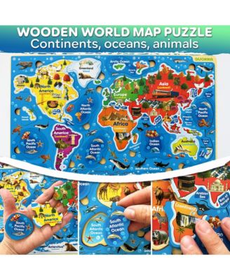 Magnetic Realistic Puzzles States Map for Kids 4-6 Years - Montessori Toys Geography Learning