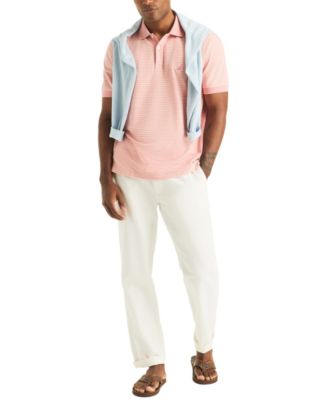 Men's Striped Spread Collar Polo Shirt