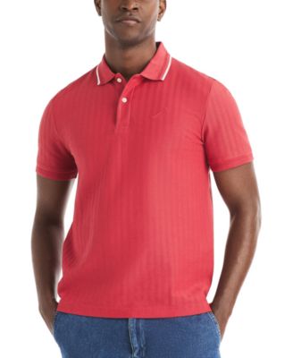 Men's Herringbone Short-Sleeve Polo Shirt
