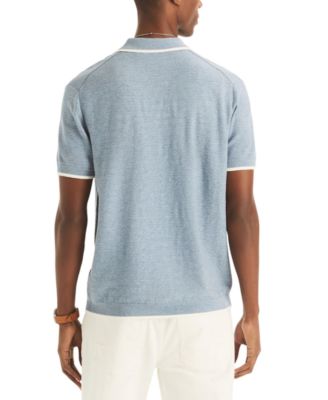 Men's Textured Short-Sleeve Polo Shirt