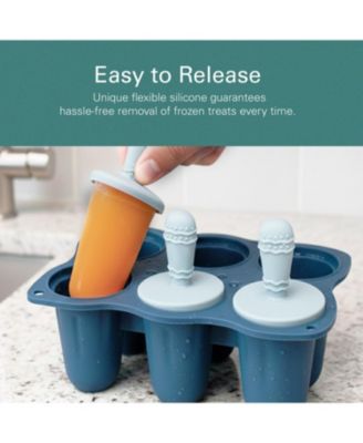 Baby Popsicle Mold – Silicone Teething Ice Pop Molds for Infants & Toddlers, 6-Cavity, BPA-Free, Dishwasher Safe