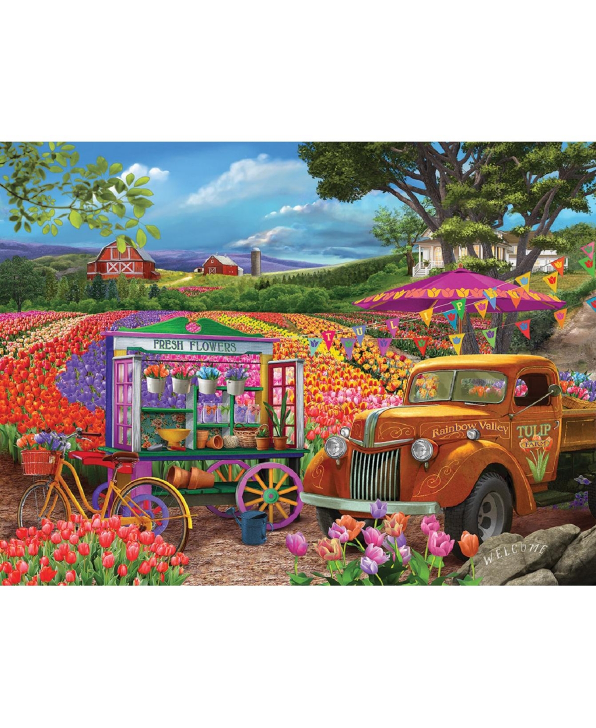 SunsOut Roadside Tulips 1000 piece Jigsaw Puzzle for Adults