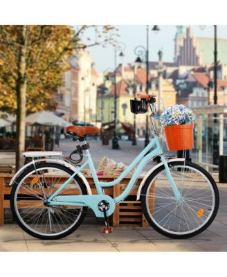 26-Inch Cruiser Bike for Family Rides, Low Step Frame with Passenger Seat & Footrests