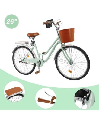 26-Inch Cruiser Bike for Family Rides, Low Step Frame with Passenger Seat & Footrests