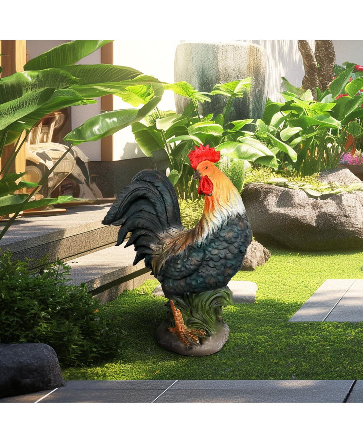 Sunjet 22.8" Rooster Garden Statue