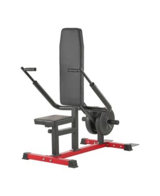 Seated Dip Machine Adjustable Tricep and Bicep Press Trainer with Cable Bar and Backrest