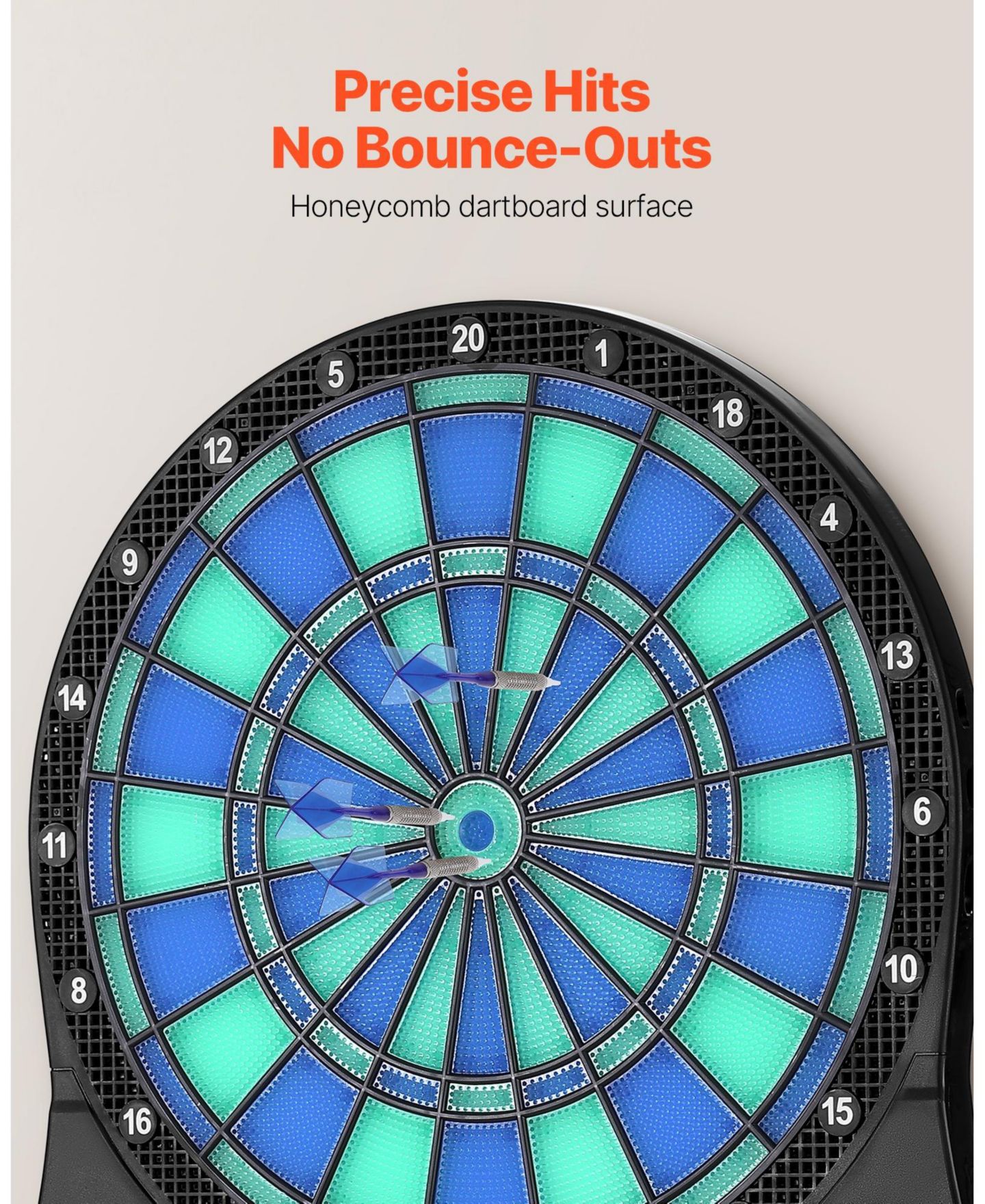 Детская игрушка Mecale LED-Illuminated Electronic Dart Board, 48 Games, Ages 3+, цвет: Синий — фото 6