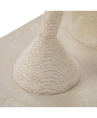  57.1'' Cat Tree with Blooming Platforms Bed in Pink