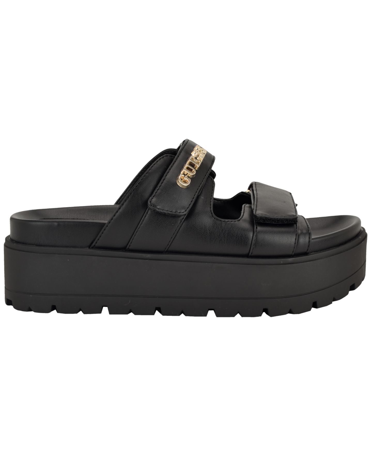 Женские сандалии GUESS Faxon Platform Lug Sole Footbed, цвет: Чёрный — фото 2