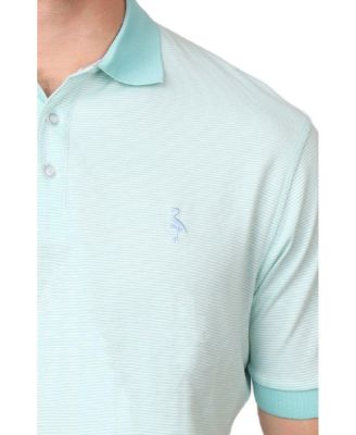 Men's Super Soft Yarn Dye Stripes Slub Polo with Rib Collar