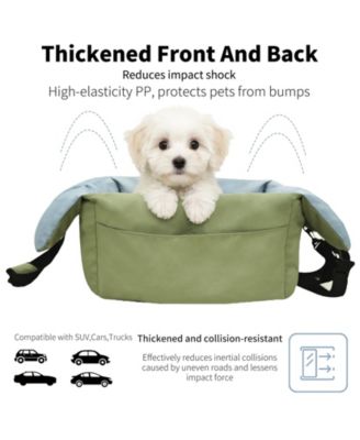 Dog Car Seat for Small Dogs Travel Safety Pet Seat Waterproof with Storage Pockets Green