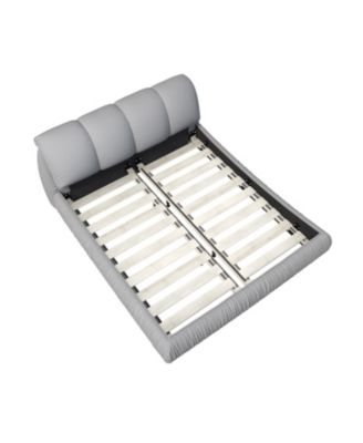 Queen Upholstered Platform Bed with Padded Backrest