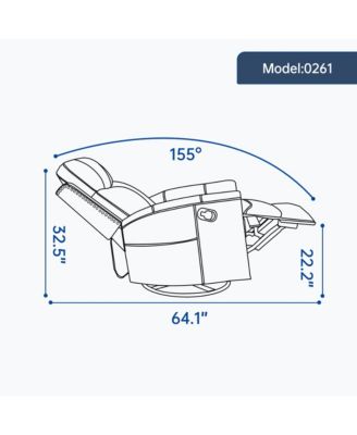 Red Leather Heat Massage Rocker Swivel Recliner