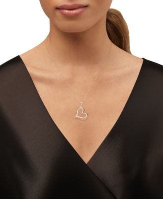 Heart Pendant Cable Chain Necklace in 10k Yellow Gold