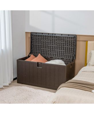 105 Gallon Outdoor Resin Deck Box All Weather Lockable Storage Container