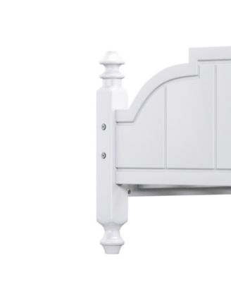 Full Size Wooden Bed Frame with Headboard Vintage Platform Bed with Slats Support Easy Assembly