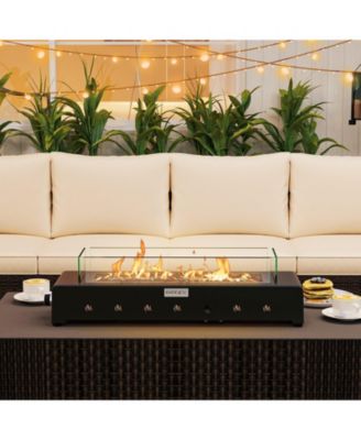 Portable Mini Fireplace with Wind Guard and Stainless Steel Burne