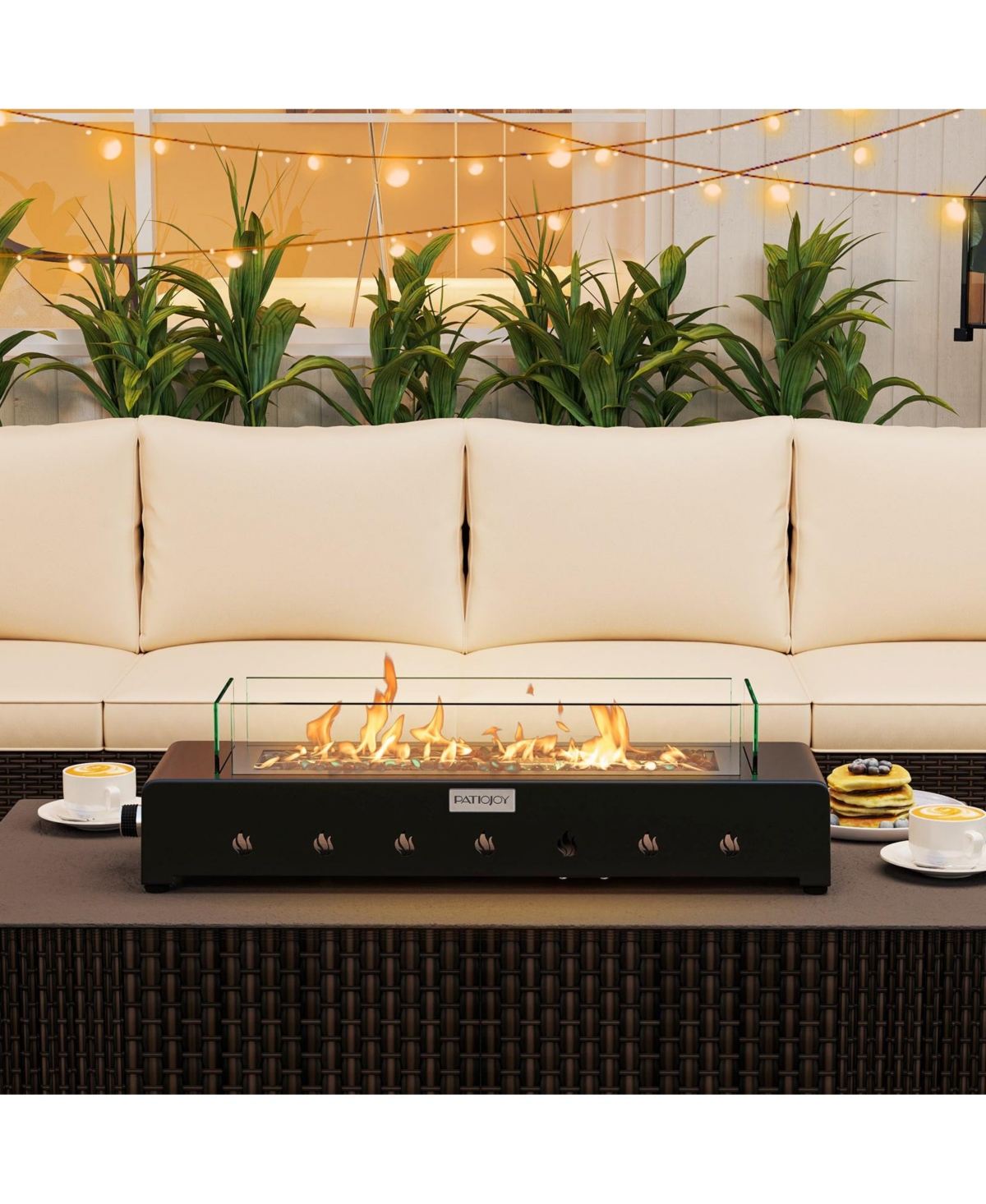 Boyel Living Portable Mini Fireplace with Wind Guard and Stainless Steel Burne