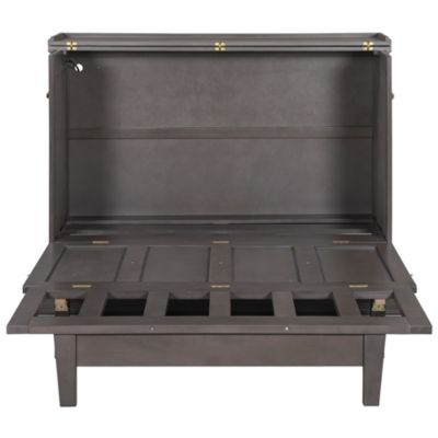 Streamdale Solid Pine Murphy Bed Chest Charging Station, Storage