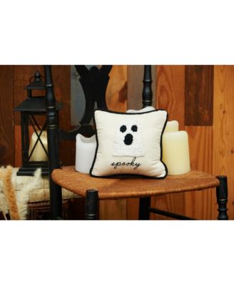 Halloween Ghost French Knot Small/Petite Accent Pillow, 8" x 8