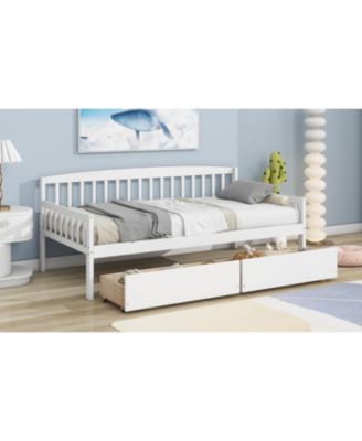 White Twin Daybed with Storage Drawers