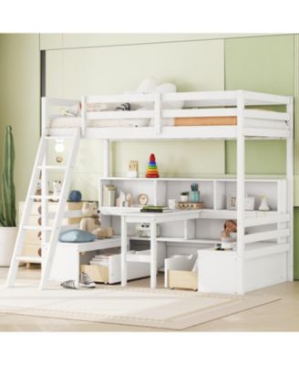 Streamdale Twin Loft Bed with Storage and Desk